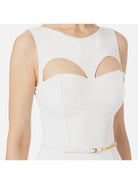 ELISABETTA FRANCHI Abito Donna AB60742E2 360 Avorio - Stilato